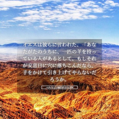 Picture 05 - マタイによる福音書 12:11 JPN - イエスは彼らに言われた、「あなた - Bible Verse Picture