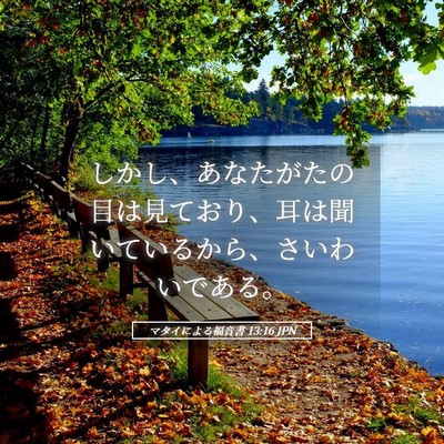 Picture 05 - マタイによる福音書 13:16 JPN - しかし、あなたがたの目は見ており - Bible Verse Picture