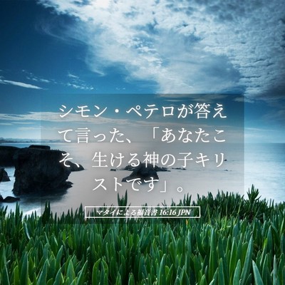 Picture 05 - マタイによる福音書 16:16 JPN - シモン・ペテロが答えて言った、「 - Bible Verse Picture