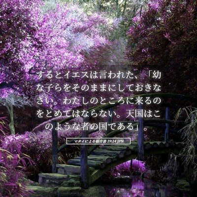 Picture 05 - マタイによる福音書 19:14 JPN - するとイエスは言われた、「幼な子 - Bible Verse Picture