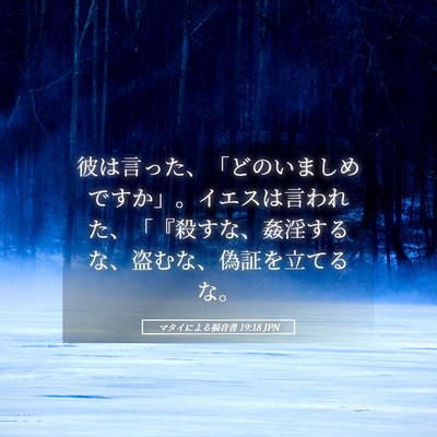 Picture 05 - マタイによる福音書 19:18 JPN - 彼は言った、「どのいましめですか - Bible Verse Picture