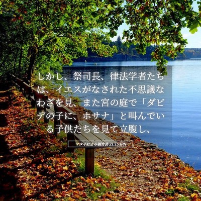 Picture 05 - マタイによる福音書 21:15 JPN - しかし、祭司長、律法学者たちは、 - Bible Verse Picture