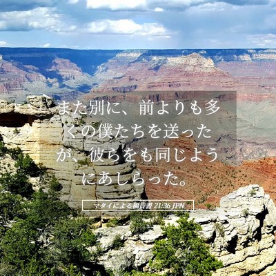 Picture 05 - マタイによる福音書 21:36 JPN - また別に、前よりも多くの僕たちを - Bible Verse Picture