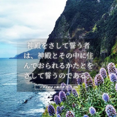 Picture 05 - マタイによる福音書 23:21 JPN - 神殿をさして誓う者は、神殿とその - Bible Verse Picture