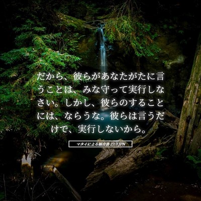 Picture 05 - マタイによる福音書 23:3 JPN - だから、彼らがあなたがたに言うこ - Bible Verse Picture