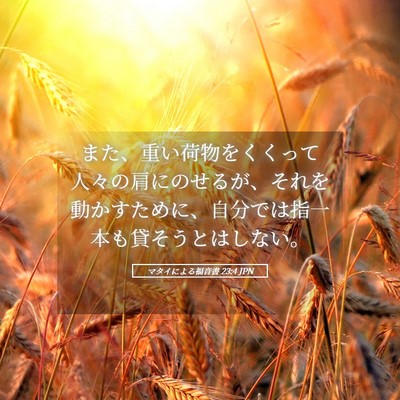 Picture 05 - マタイによる福音書 23:4 JPN - また、重い荷物をくくって人々の肩 - Bible Verse Picture