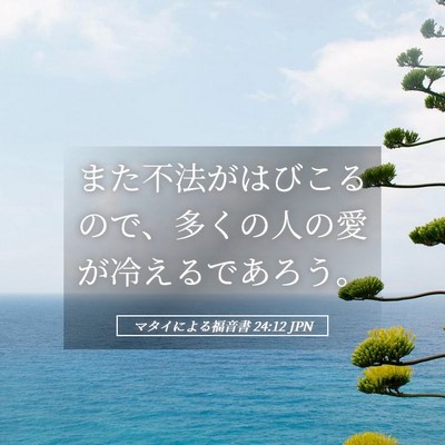 Picture 05 - マタイによる福音書 24:12 JPN - また不法がはびこるので、多くの人 - Bible Verse Picture