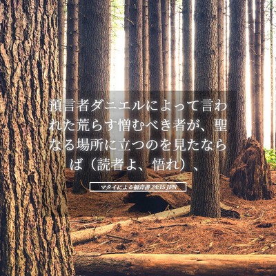 Picture 05 - マタイによる福音書 24:15 JPN - 預言者ダニエルによって言われた荒 - Bible Verse Picture