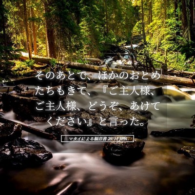 Picture 05 - マタイによる福音書 25:11 JPN - そのあとで、ほかのおとめたちもき - Bible Verse Picture