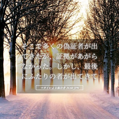 Picture 05 - マタイによる福音書 26:60 JPN - そこで多くの偽証者が出てきたが、 - Bible Verse Picture