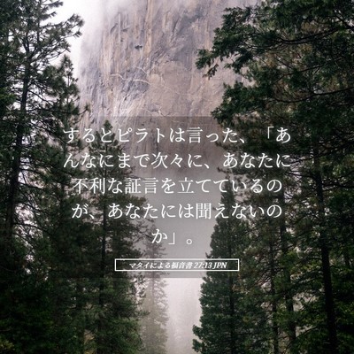 Picture 05 - マタイによる福音書 27:13 JPN - するとピラトは言った、「あんなに - Bible Verse Picture