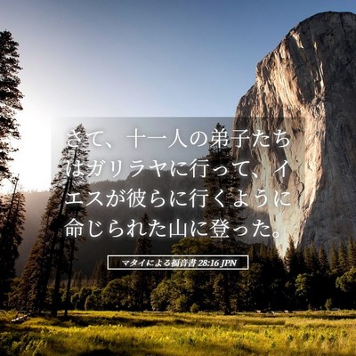 Picture 05 - マタイによる福音書 28:16 JPN - さて、十一人の弟子たちはガリラヤ - Bible Verse Picture