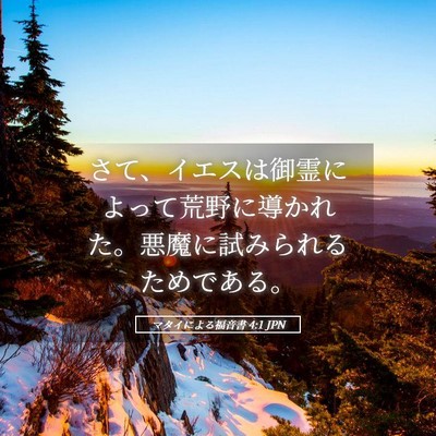 Picture 05 - マタイによる福音書 4:1 JPN - さて、イエスは御霊によって荒野に - Bible Verse Picture