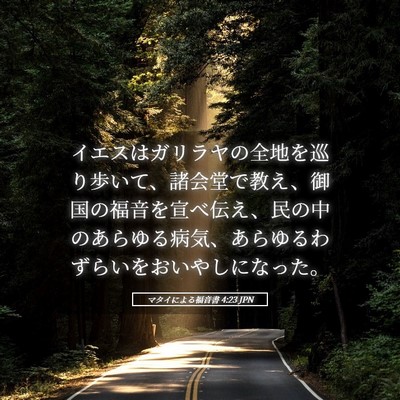 Picture 05 - マタイによる福音書 4:23 JPN - イエスはガリラヤの全地を巡り歩い - Bible Verse Picture