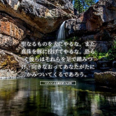Picture 05 - マタイによる福音書 7:6 JPN - 聖なるものを犬にやるな。また真珠 - Bible Verse Picture