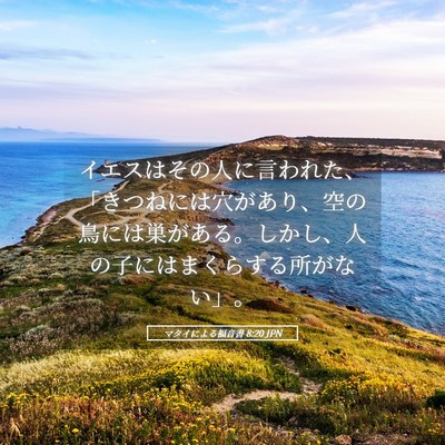 Picture 05 - マタイによる福音書 8:20 JPN - イエスはその人に言われた、「きつ - Bible Verse Picture