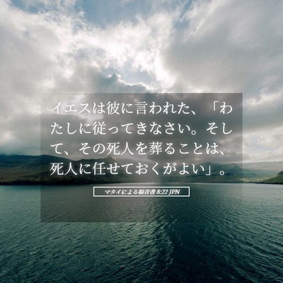 Picture 05 - マタイによる福音書 8:22 JPN - イエスは彼に言われた、「わたしに - Bible Verse Picture