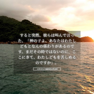 Picture 05 - マタイによる福音書 8:29 JPN - すると突然、彼らは叫んで言った、 - Bible Verse Picture