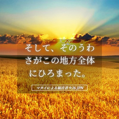 Picture 05 - マタイによる福音書 9:26 JPN - そして、そのうわさがこの地方全体 - Bible Verse Picture