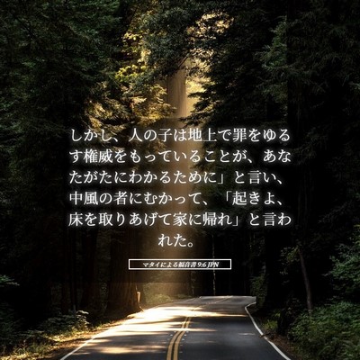 Picture 05 - マタイによる福音書 9:6 JPN - しかし、人の子は地上で罪をゆるす - Bible Verse Picture