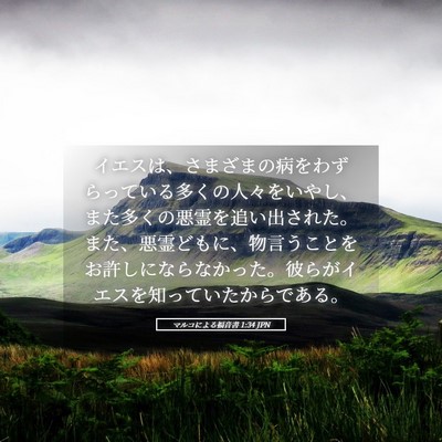 Picture 05 - マルコによる福音書 1:34 JPN - イエスは、さまざまの病をわずらっ - Bible Verse Picture
