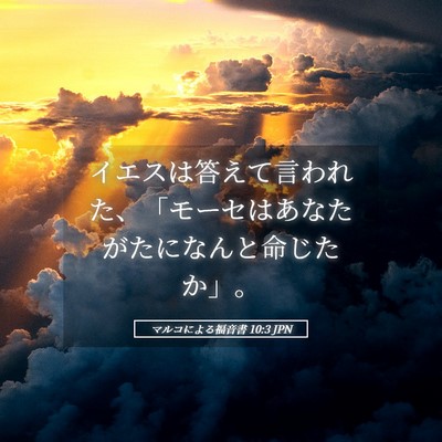 Picture 05 - マルコによる福音書 10:3 JPN - イエスは答えて言われた、「モーセ - Bible Verse Picture