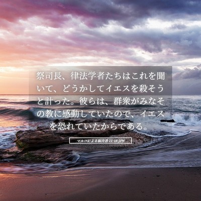 Picture 05 - マルコによる福音書 11:18 JPN - 祭司長、律法学者たちはこれを聞い - Bible Verse Picture