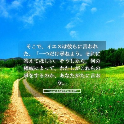 Picture 05 - マルコによる福音書 11:29 JPN - そこで、イエスは彼らに言われた、 - Bible Verse Picture