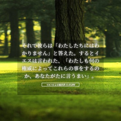 Picture 05 - マルコによる福音書 11:33 JPN - それで彼らは「わたしたちにはわか - Bible Verse Picture