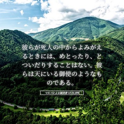 Picture 05 - マルコによる福音書 12:25 JPN - 彼らが死人の中からよみがえるとき - Bible Verse Picture