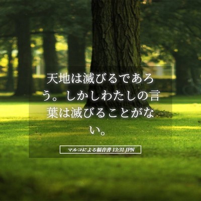Picture 05 - マルコによる福音書 13:31 JPN - 天地は滅びるであろう。しかしわた - Bible Verse Picture