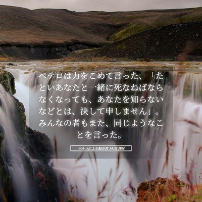 Picture 05 - マルコによる福音書 14:31 JPN - ペテロは力をこめて言った、「たと - Bible Verse Picture