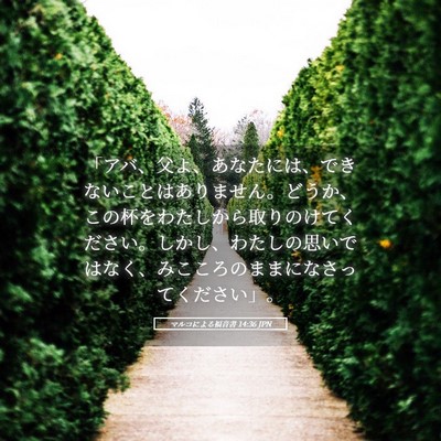 Picture 05 - マルコによる福音書 14:36 JPN - 「アバ、父よ、あなたには、できな - Bible Verse Picture
