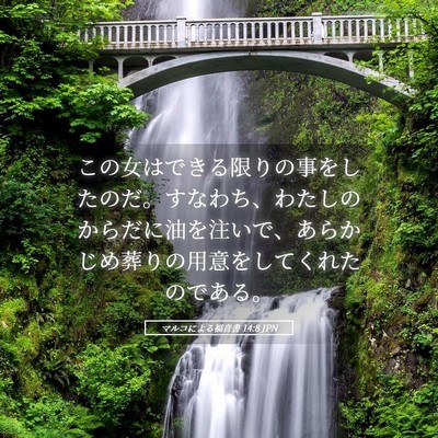Picture 05 - マルコによる福音書 14:8 JPN - この女はできる限りの事をしたのだ - Bible Verse Picture