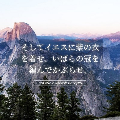 Picture 05 - マルコによる福音書 15:17 JPN - そしてイエスに紫の衣を着せ、いば - Bible Verse Picture