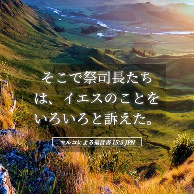 Picture 05 - マルコによる福音書 15:3 JPN - そこで祭司長たちは、イエスのこと - Bible Verse Picture