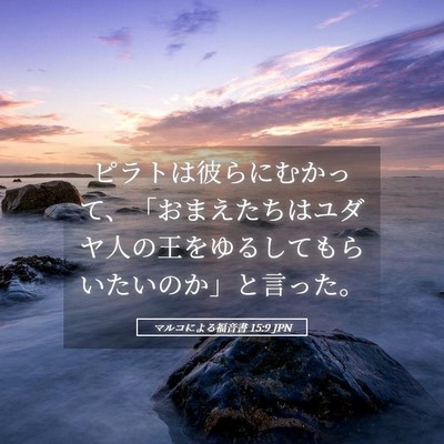 Picture 05 - マルコによる福音書 15:9 JPN - ピラトは彼らにむかって、「おまえ - Bible Verse Picture