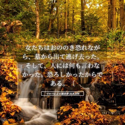 Picture 05 - マルコによる福音書 16:8 JPN - 女たちはおののき恐れながら、墓か - Bible Verse Picture