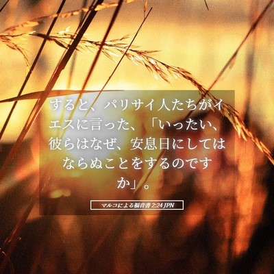 Picture 05 - マルコによる福音書 2:24 JPN - すると、パリサイ人たちがイエスに - Bible Verse Picture