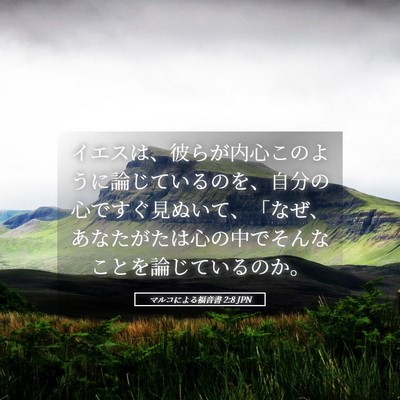 Picture 05 - マルコによる福音書 2:8 JPN - イエスは、彼らが内心このように論 - Bible Verse Picture
