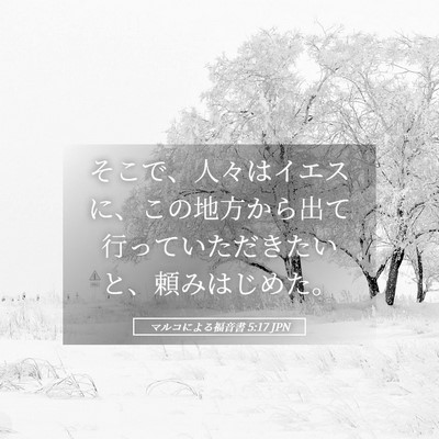 Picture 05 - マルコによる福音書 5:17 JPN - そこで、人々はイエスに、この地方 - Bible Verse Picture