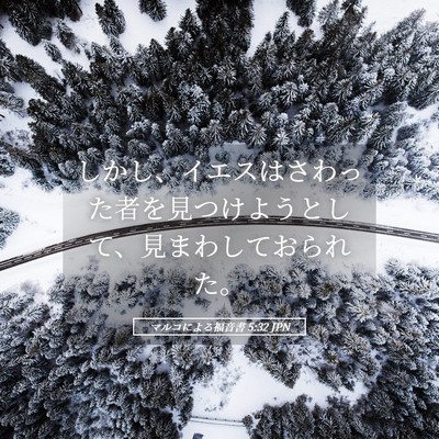 Picture 05 - マルコによる福音書 5:32 JPN - しかし、イエスはさわった者を見つ - Bible Verse Picture
