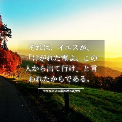 Picture 05 - マルコによる福音書 5:8 JPN - それは、イエスが、「けがれた霊よ - Bible Verse Picture