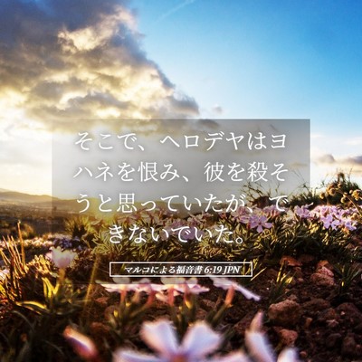 Picture 05 - マルコによる福音書 6:19 JPN - そこで、ヘロデヤはヨハネを恨み、 - Bible Verse Picture
