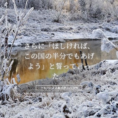 Picture 05 - マルコによる福音書 6:23 JPN - さらに「ほしければ、この国の半分 - Bible Verse Picture