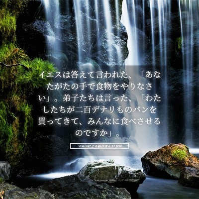 Picture 05 - マルコによる福音書 6:37 JPN - イエスは答えて言われた、「あなた - Bible Verse Picture