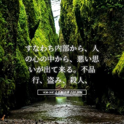 Picture 05 - マルコによる福音書 7:21 JPN - すなわち内部から、人の心の中から - Bible Verse Picture