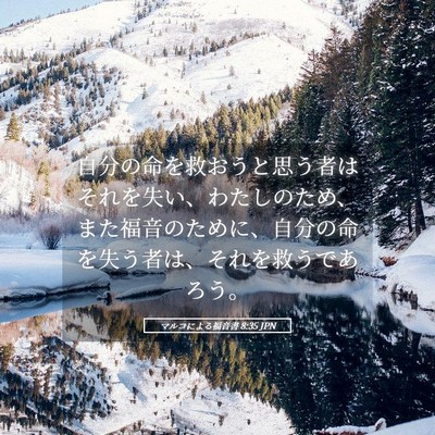 Picture 05 - マルコによる福音書 8:35 JPN - 自分の命を救おうと思う者はそれを - Bible Verse Picture