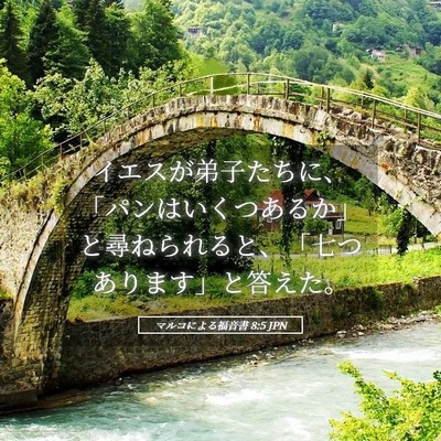 Picture 05 - マルコによる福音書 8:5 JPN - イエスが弟子たちに、「パンはいく - Bible Verse Picture