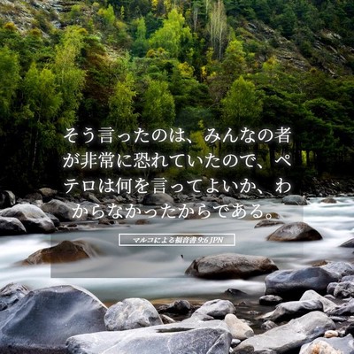 Picture 05 - マルコによる福音書 9:6 JPN - そう言ったのは、みんなの者が非常 - Bible Verse Picture